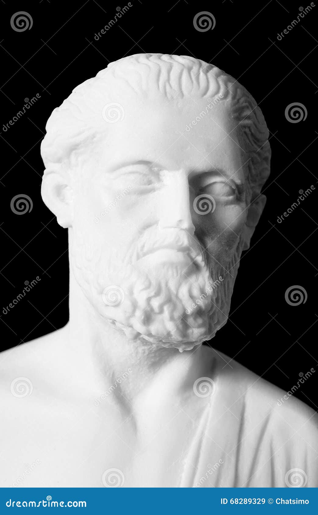 White Marble Bust of the Greek Physician Hippocrates Stock Image