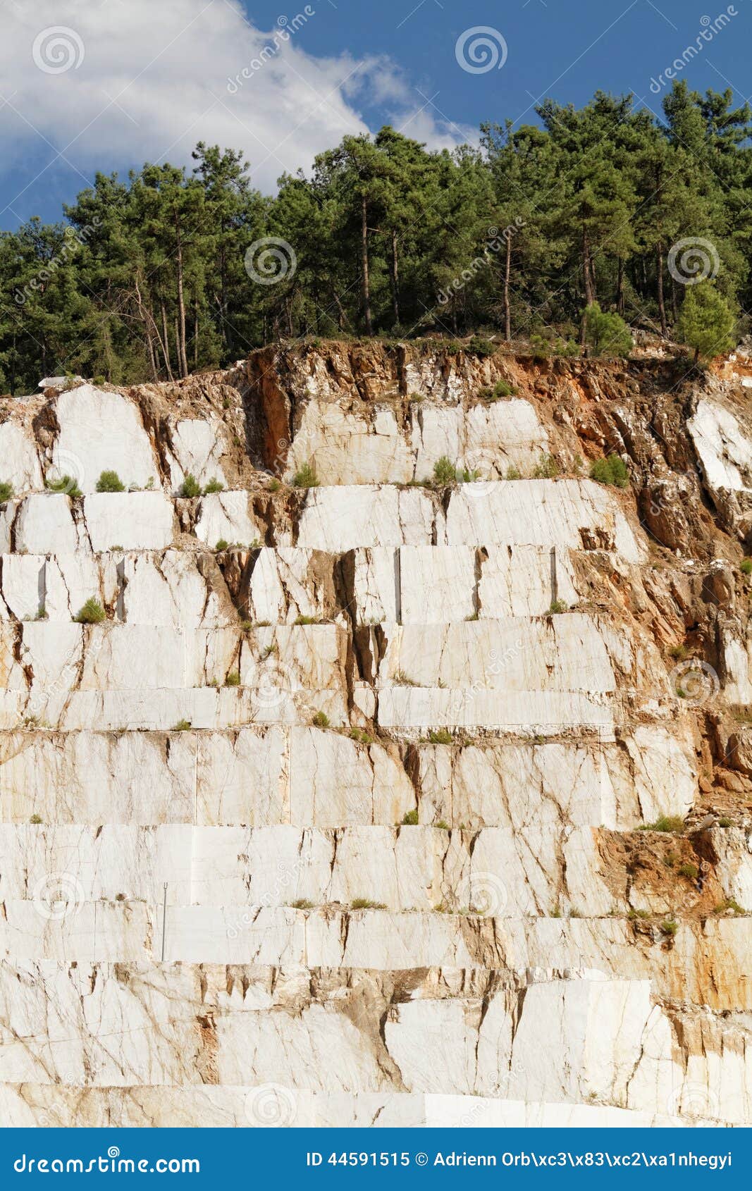 White marble quarry stock image. Image of landmark, historic 44591515