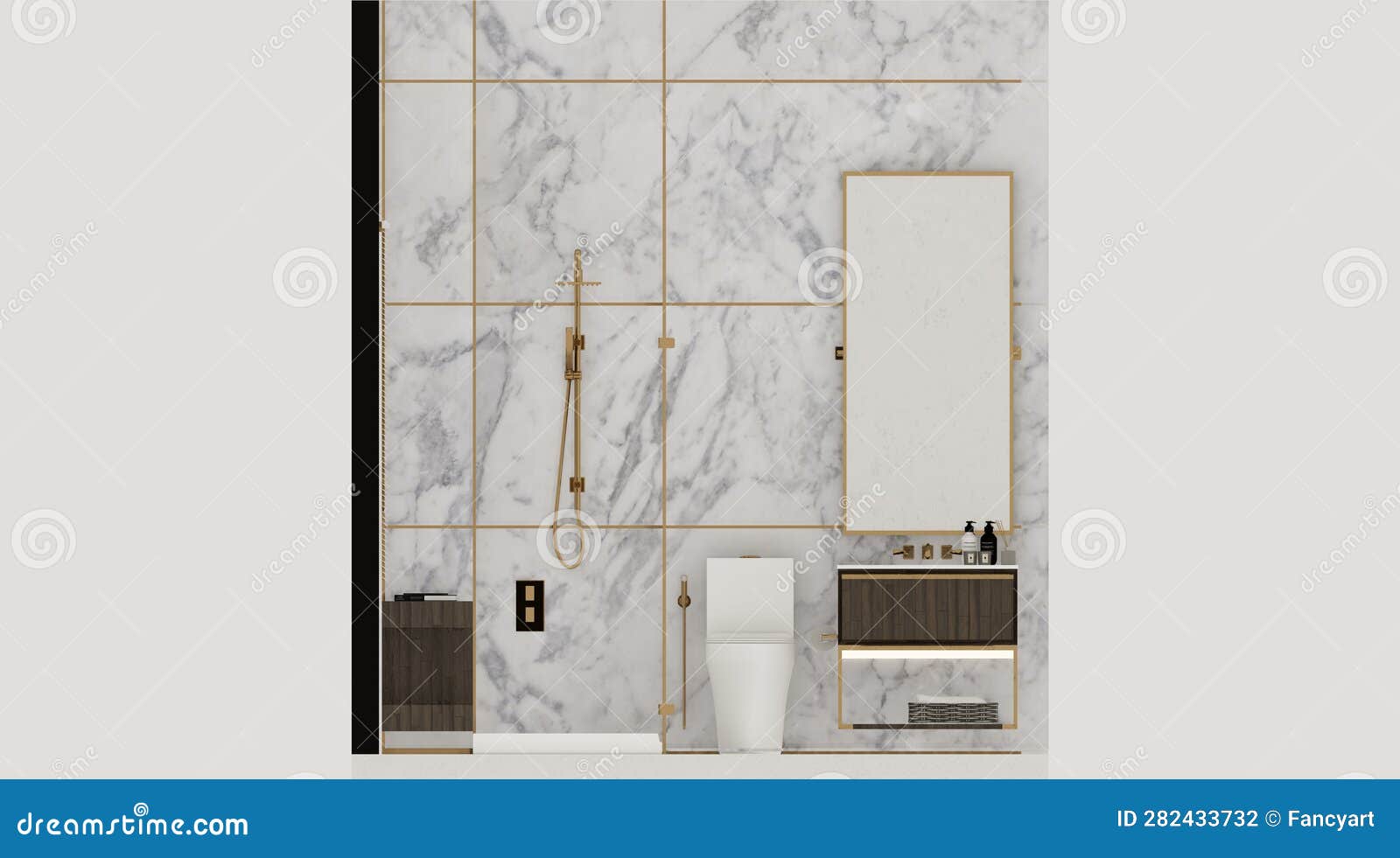 White Marble Toilet Interior Front Elevation Stock Illustration ...