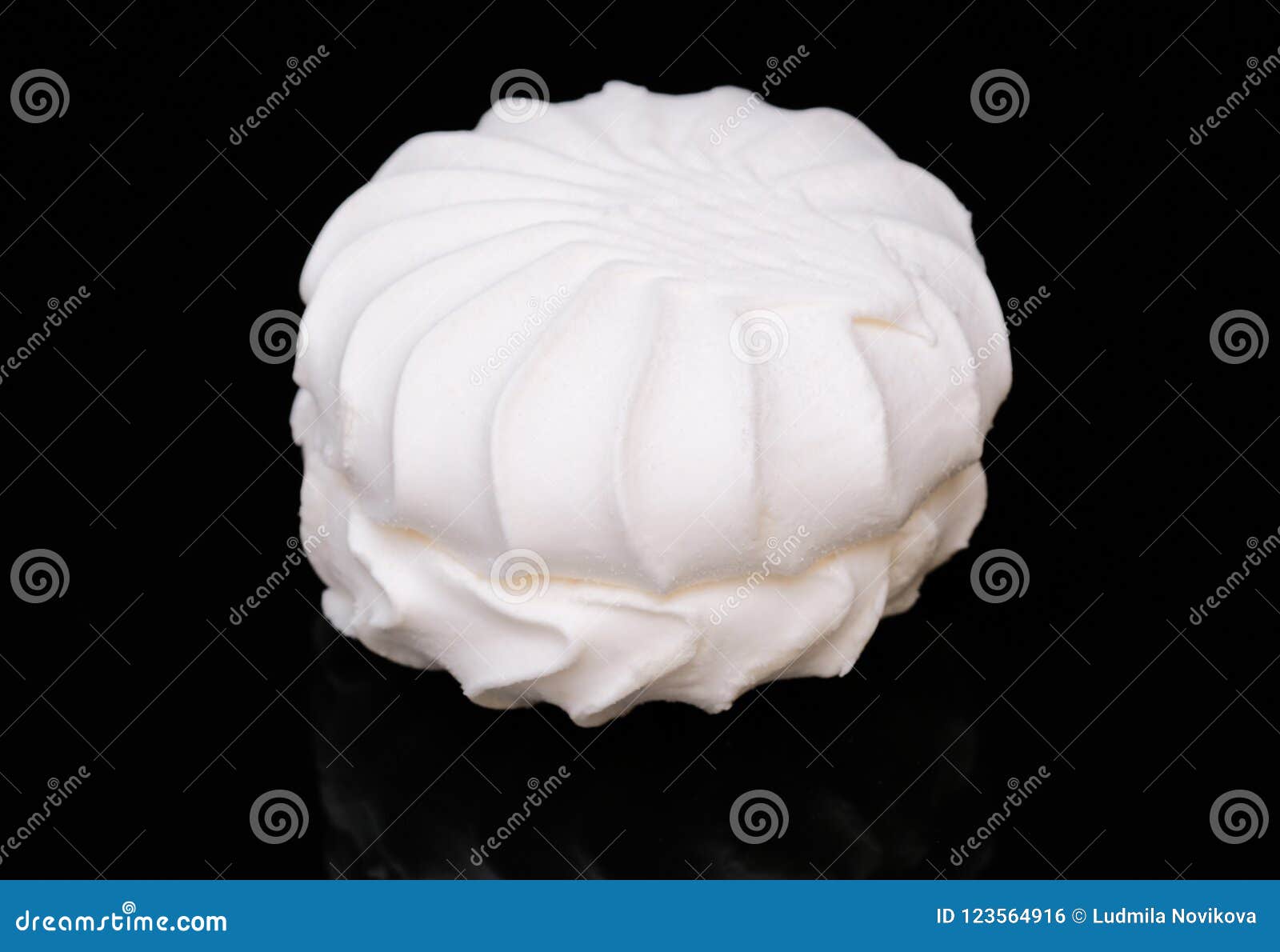 White Marshmallow on a Black Background Stock Photo - Image of candy