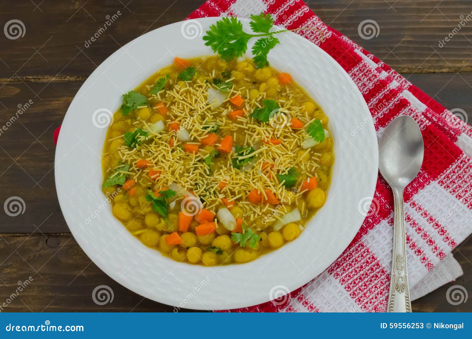 White matar chaat stock image. Image of leaves, linen - 59556253