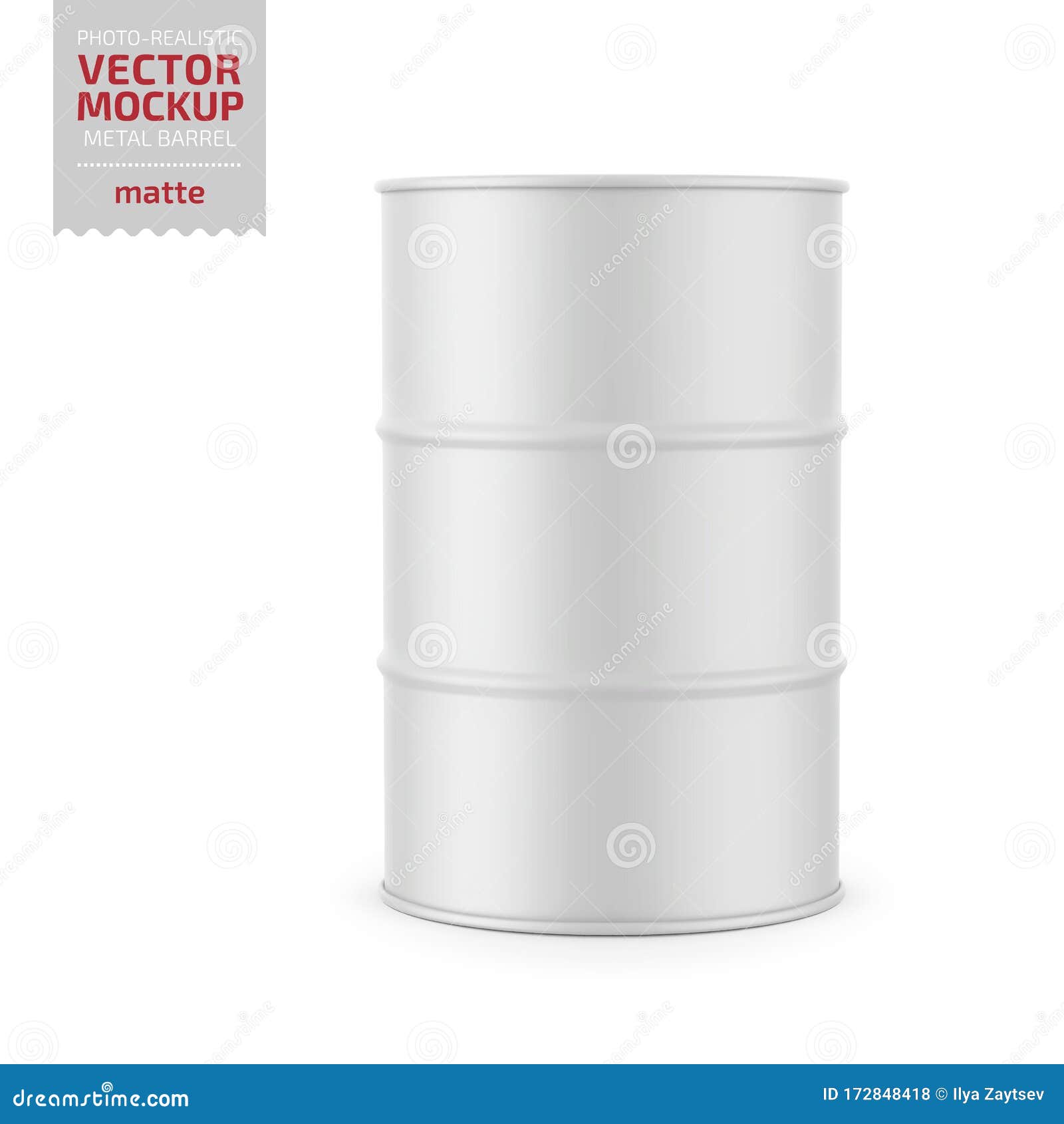 Download White Matte Metal Barrel Mockup Template Stock Illustration - Illustration of drum, brand: 172848418