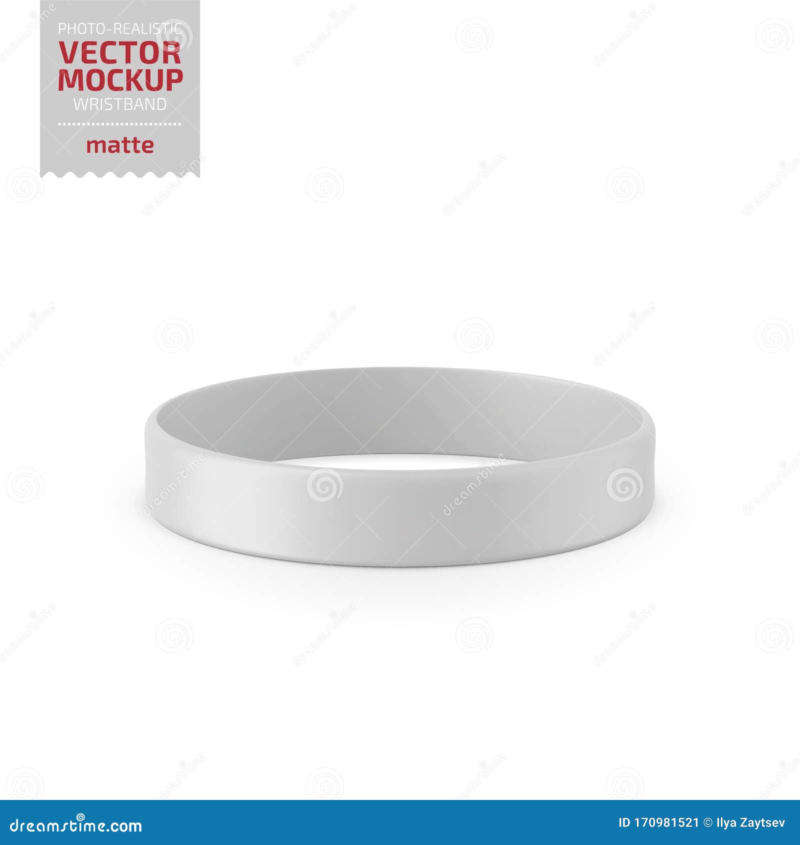 Download White Matte Silicone Wristband Vector Mock Up. Stock ...