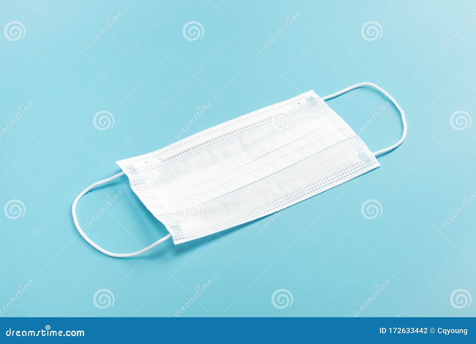 medical mask on blue background