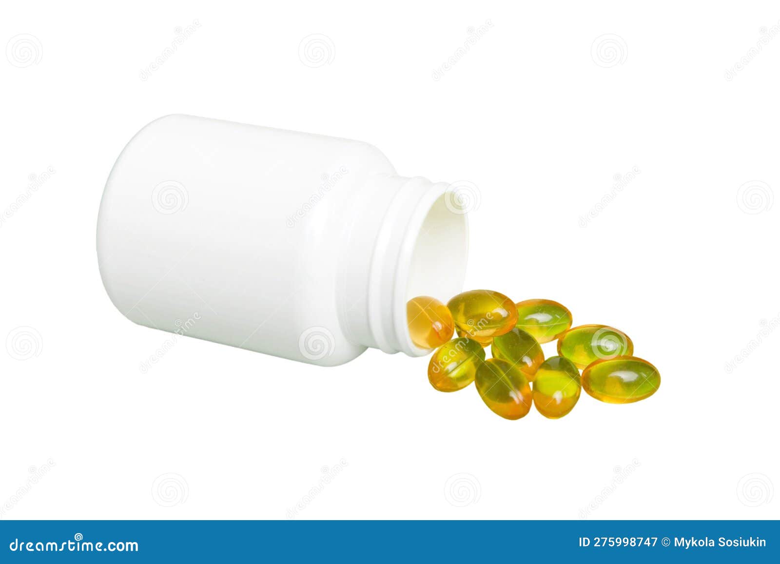 White Medicines Flow from Container. Medicine White Pill Bottle