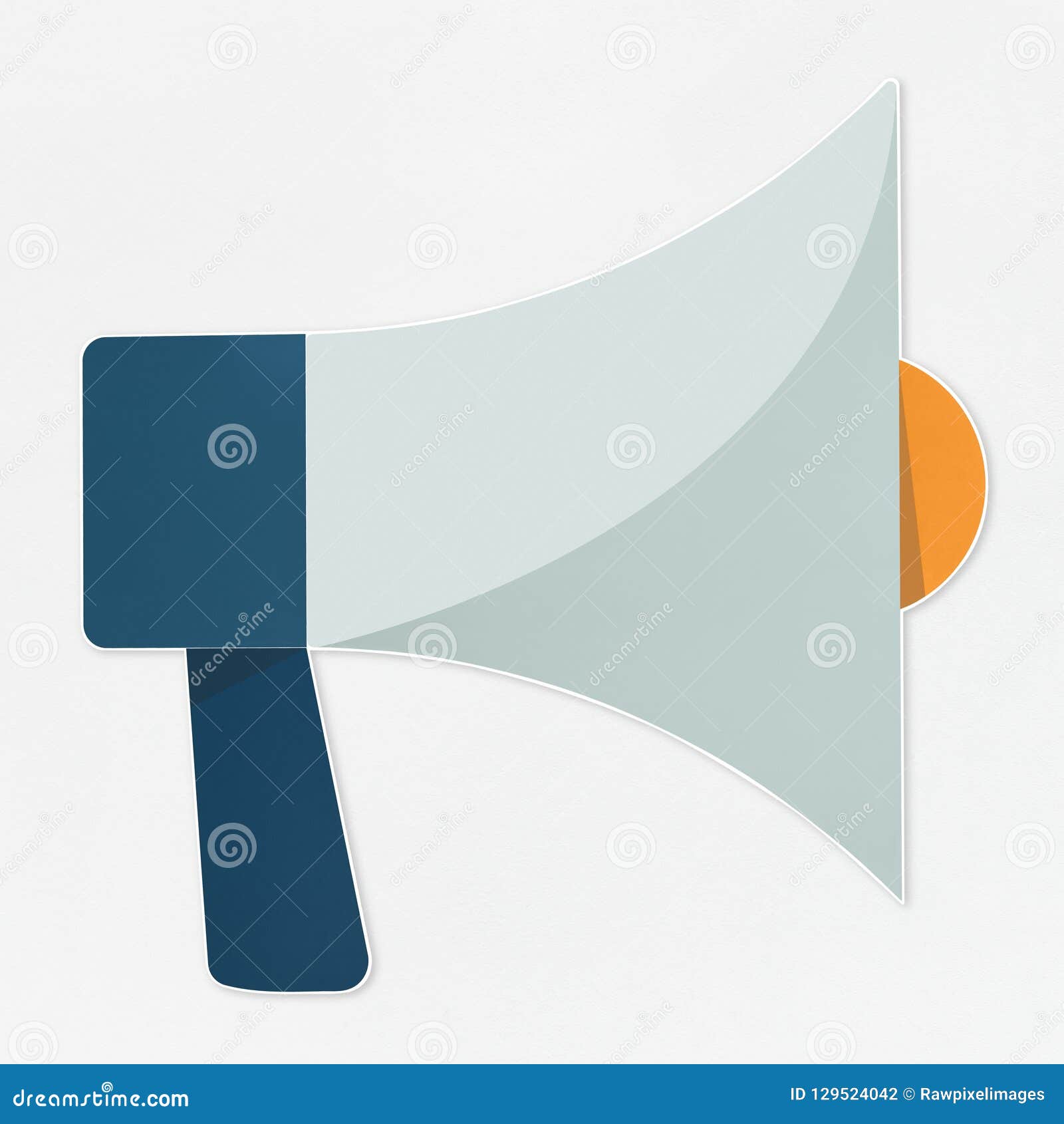 White Megaphone with Blue Handle Stock Illustration Illustration of