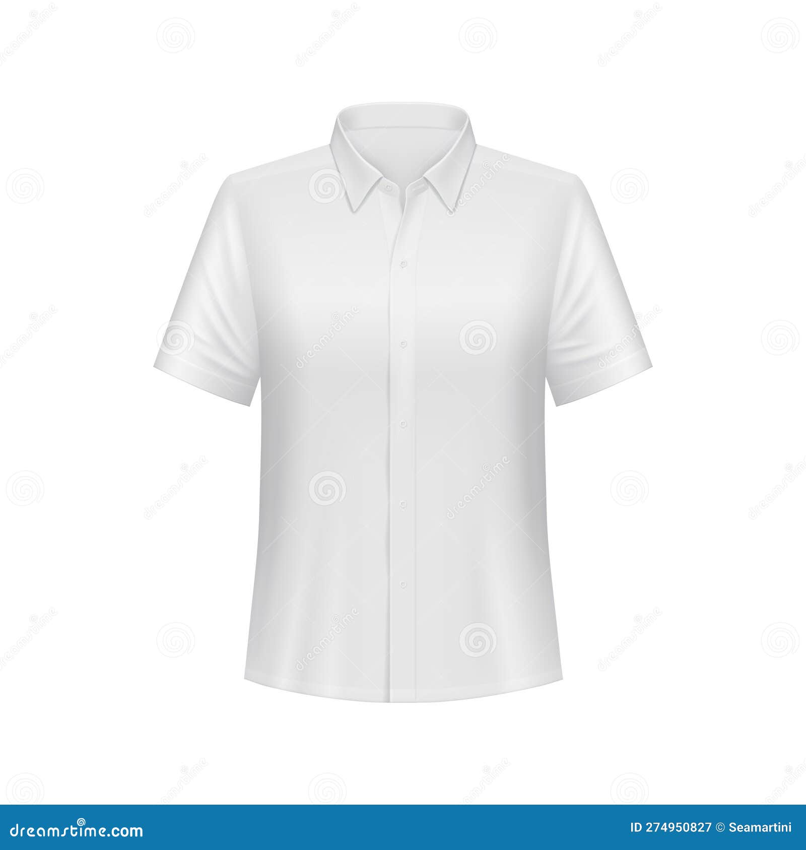 White Men Shirt or Polo Mockup, 3d Vector Sark Stock Vector ...