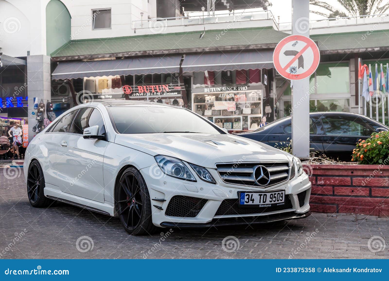 White Mercedes Benz Model W207, E Coupe, W211 Based with Tuning on Street  in Kemer Editorial Stock Photo - Image of german, c207: 233875358