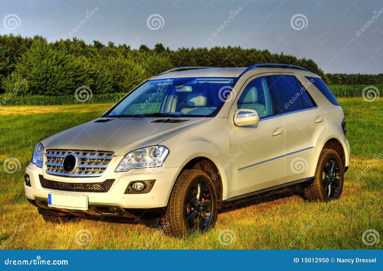 White Mercedes ML, New SUV, Sideview Stock Photo Image of expensive