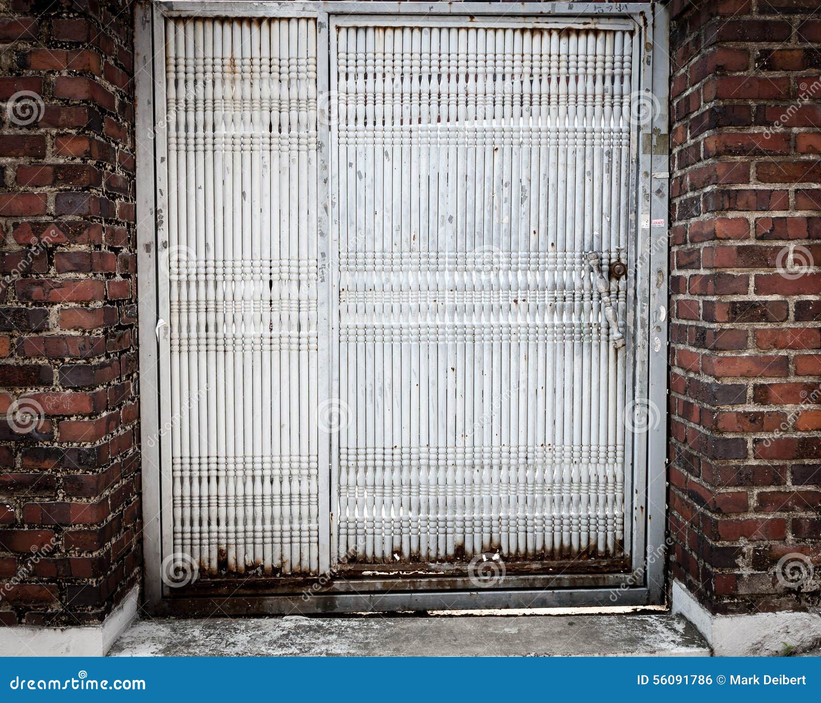 White Metal Door stock photo. Image of white, weathered 56091786