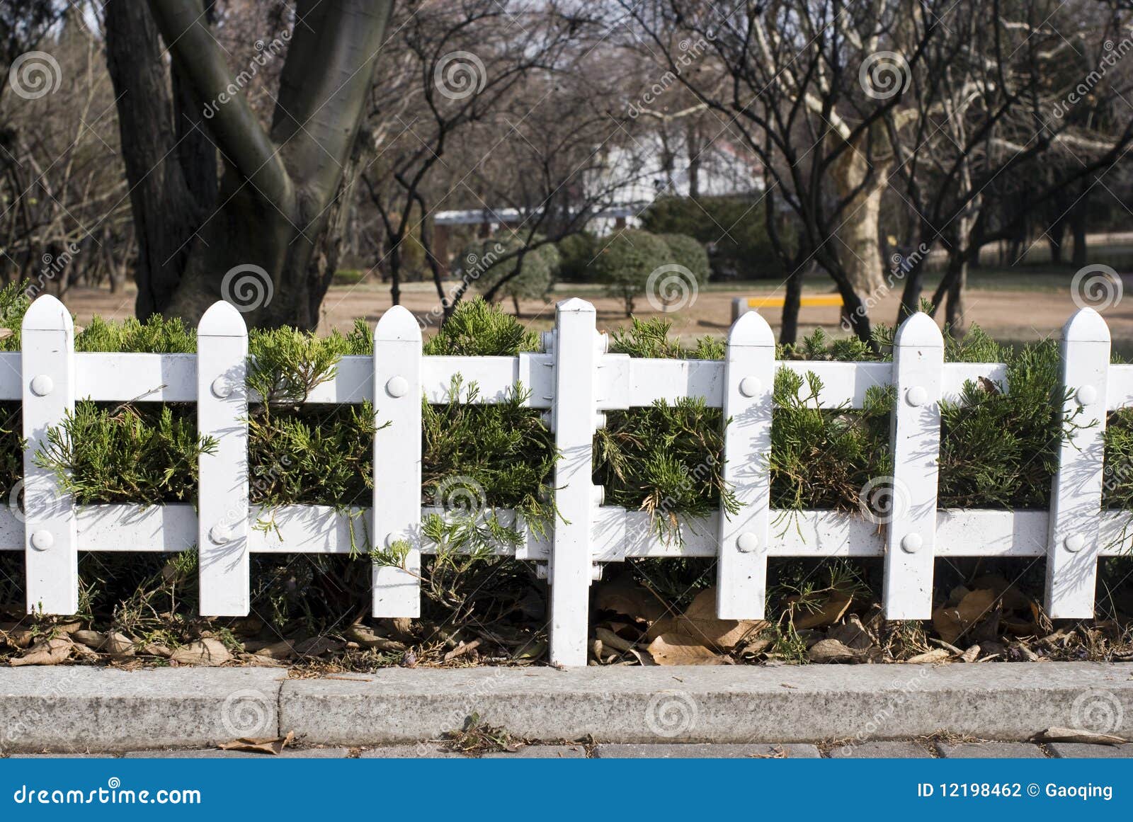 White Metal Fence Of The Garden Stock Photography - Image: 12198462