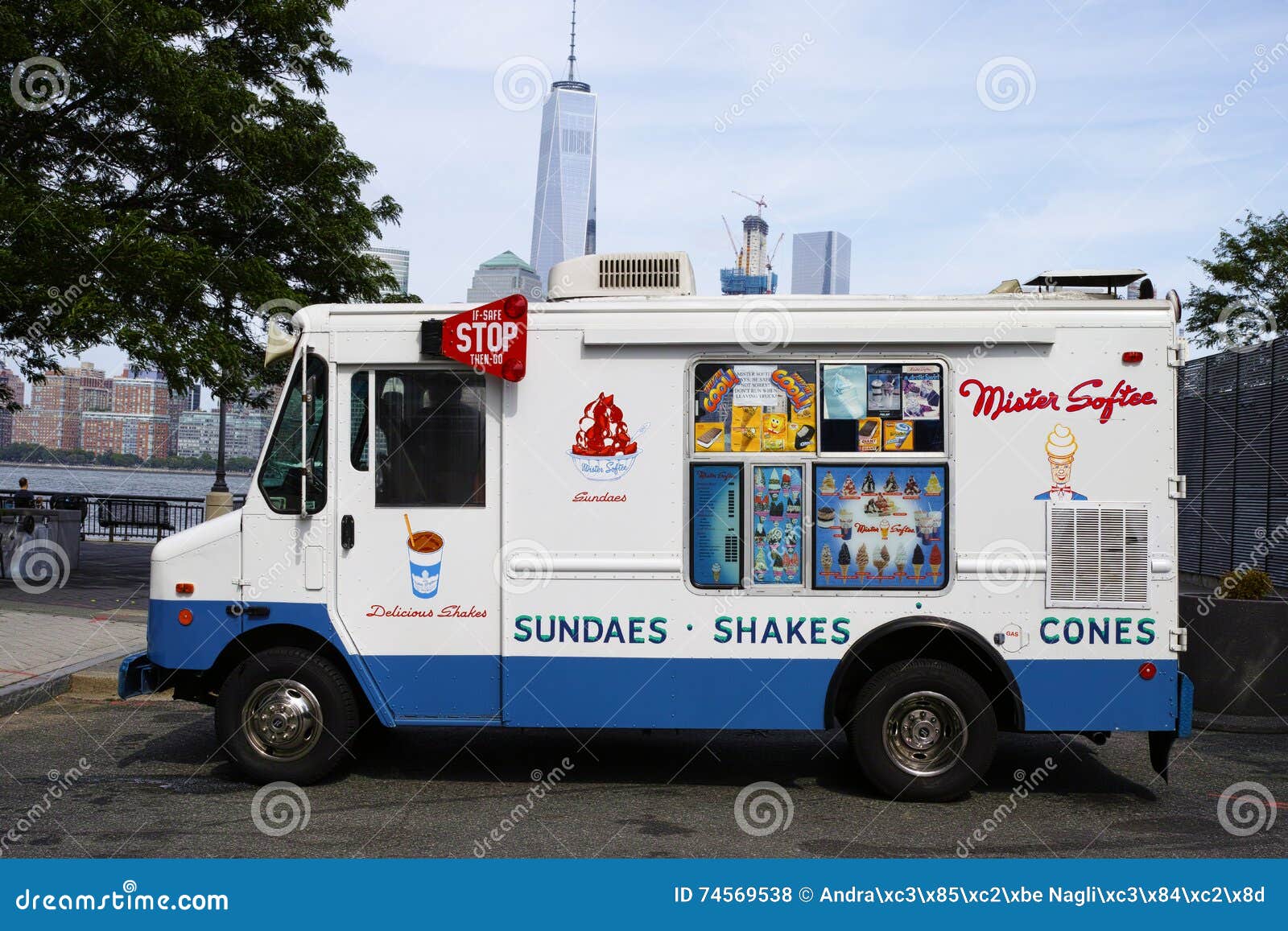 White Mister Softee Ice Cream Truck In Jersey City With New York Editorial Stock Photo Image Of White City