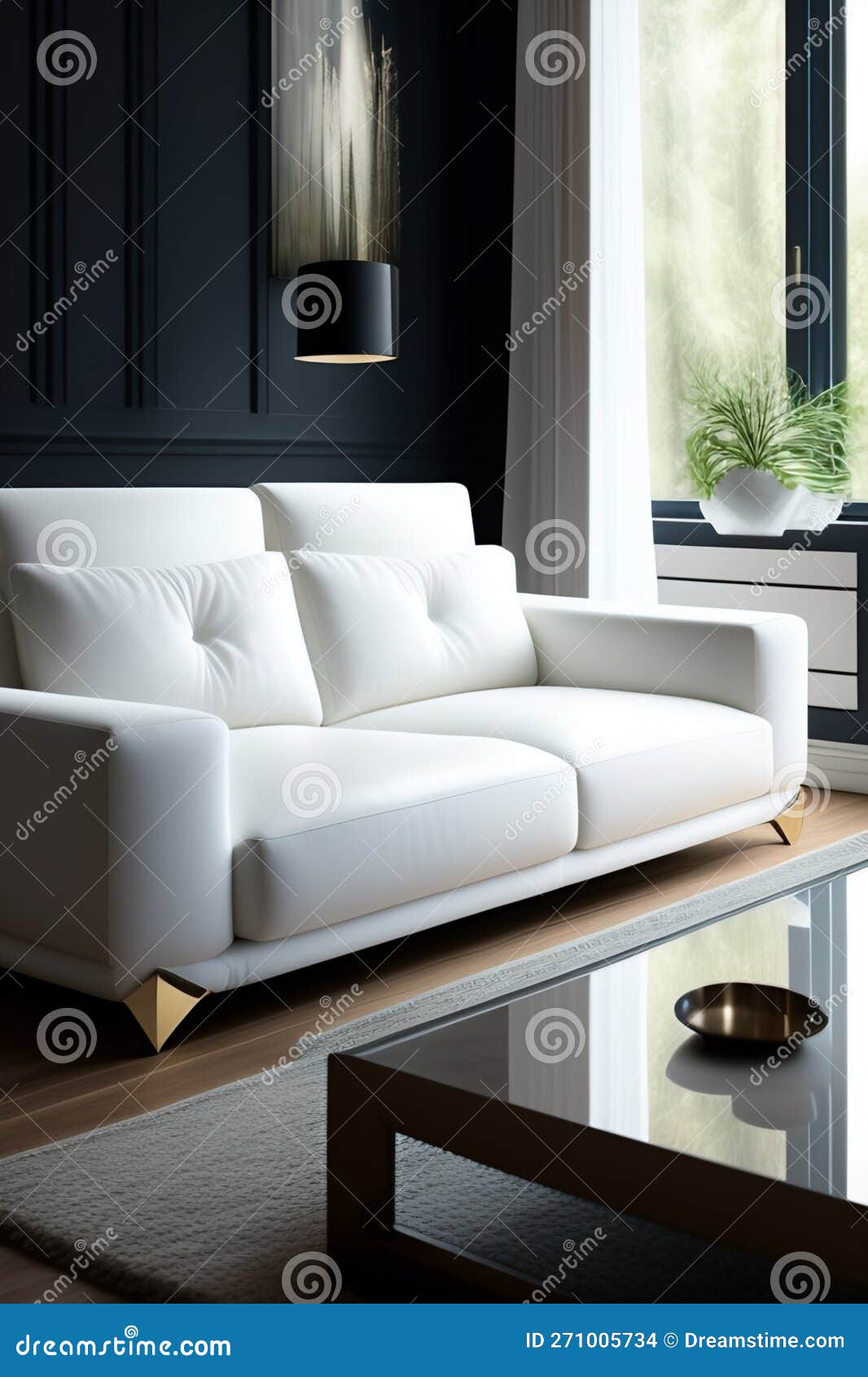 White and Modern Designed Sofa Stock Illustration Illustration of