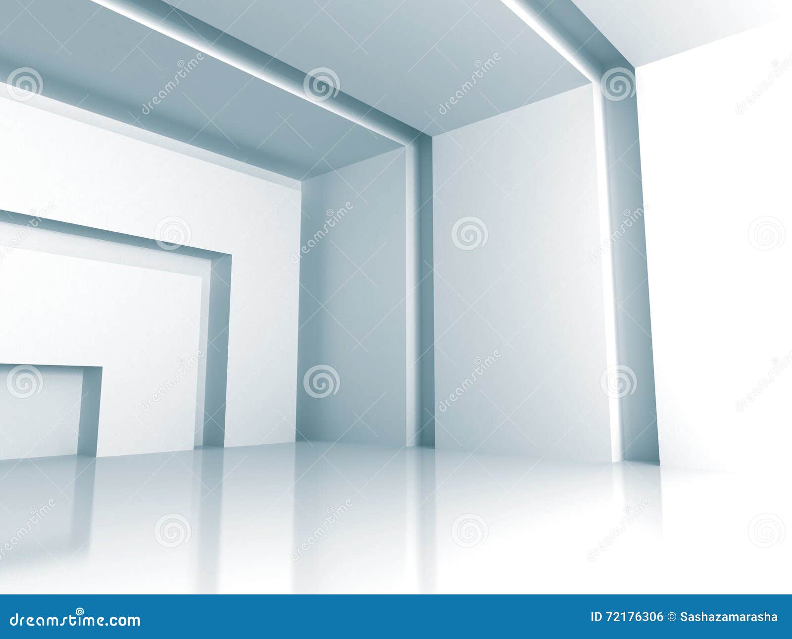 White Modern Interior Empty Room Background Stock Illustration ...