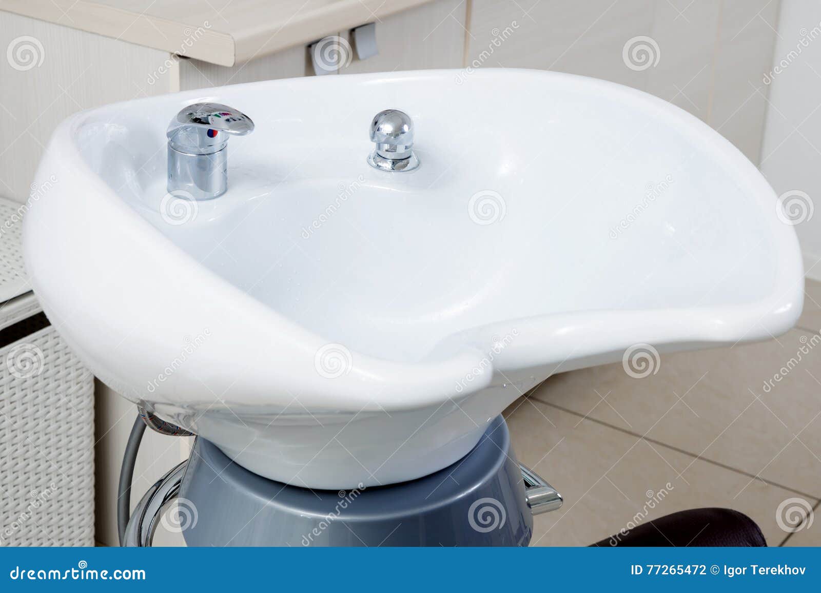 White modern sink stock photo. Image of beige 77265472