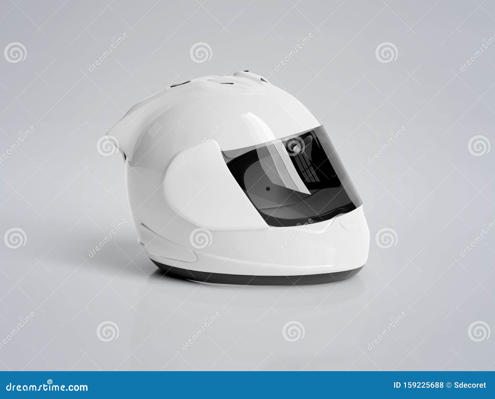 Download White Motorcycle Helmet Isolated On Grey Mockup 3D ...