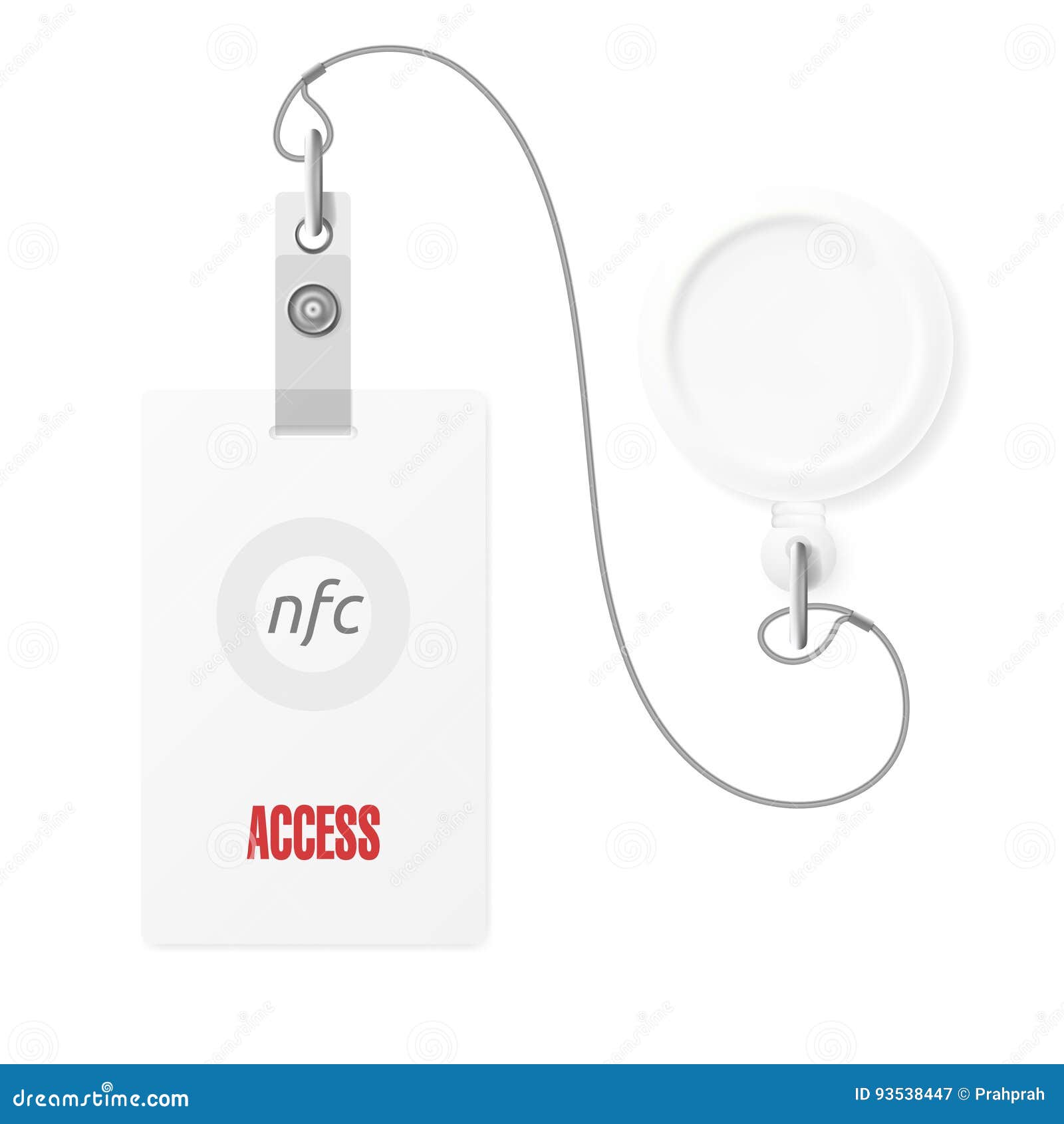 white nfc badge access card branding template