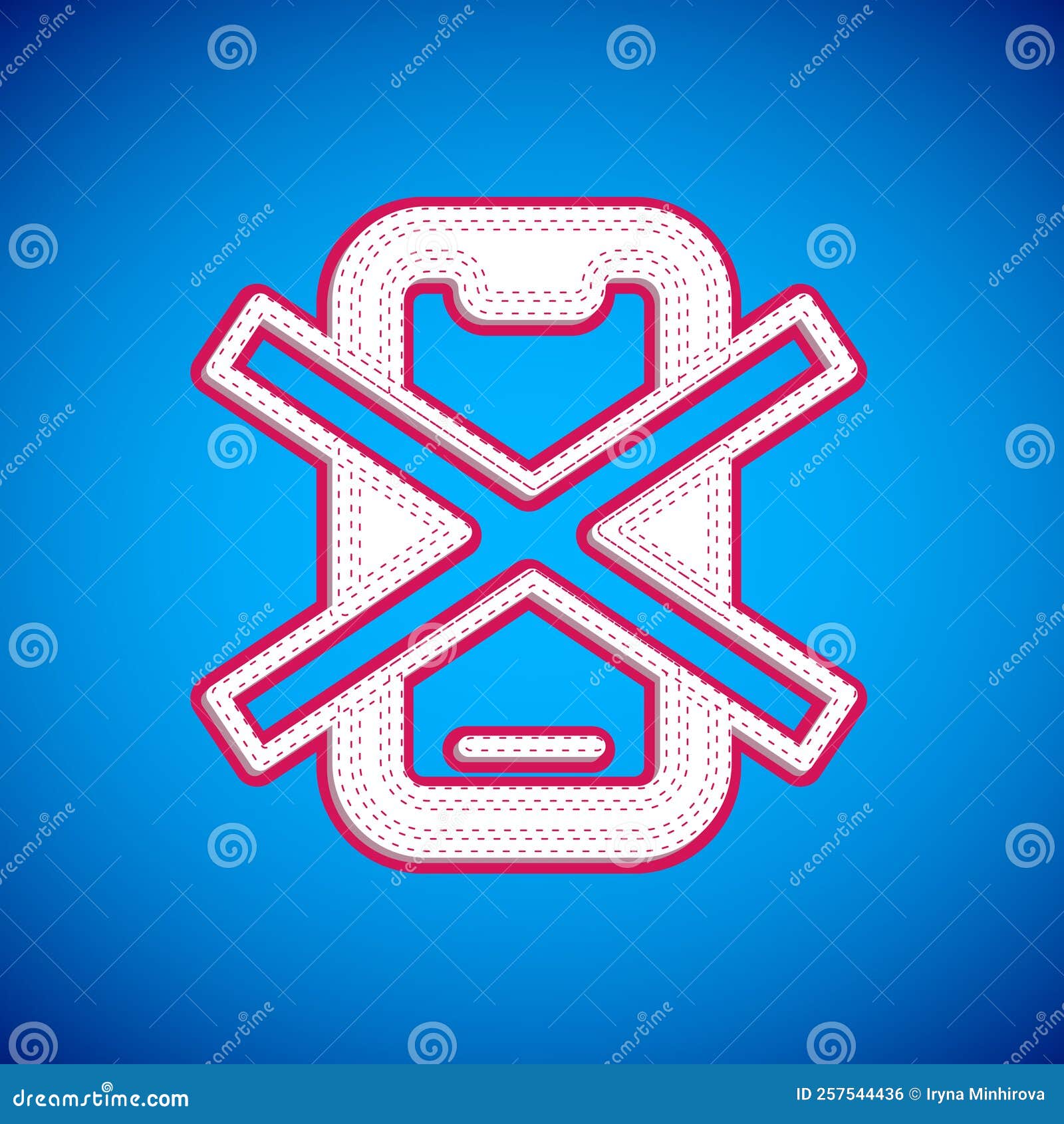 White No Cell Phone Icon Isolated on Blue Background. No Talking and