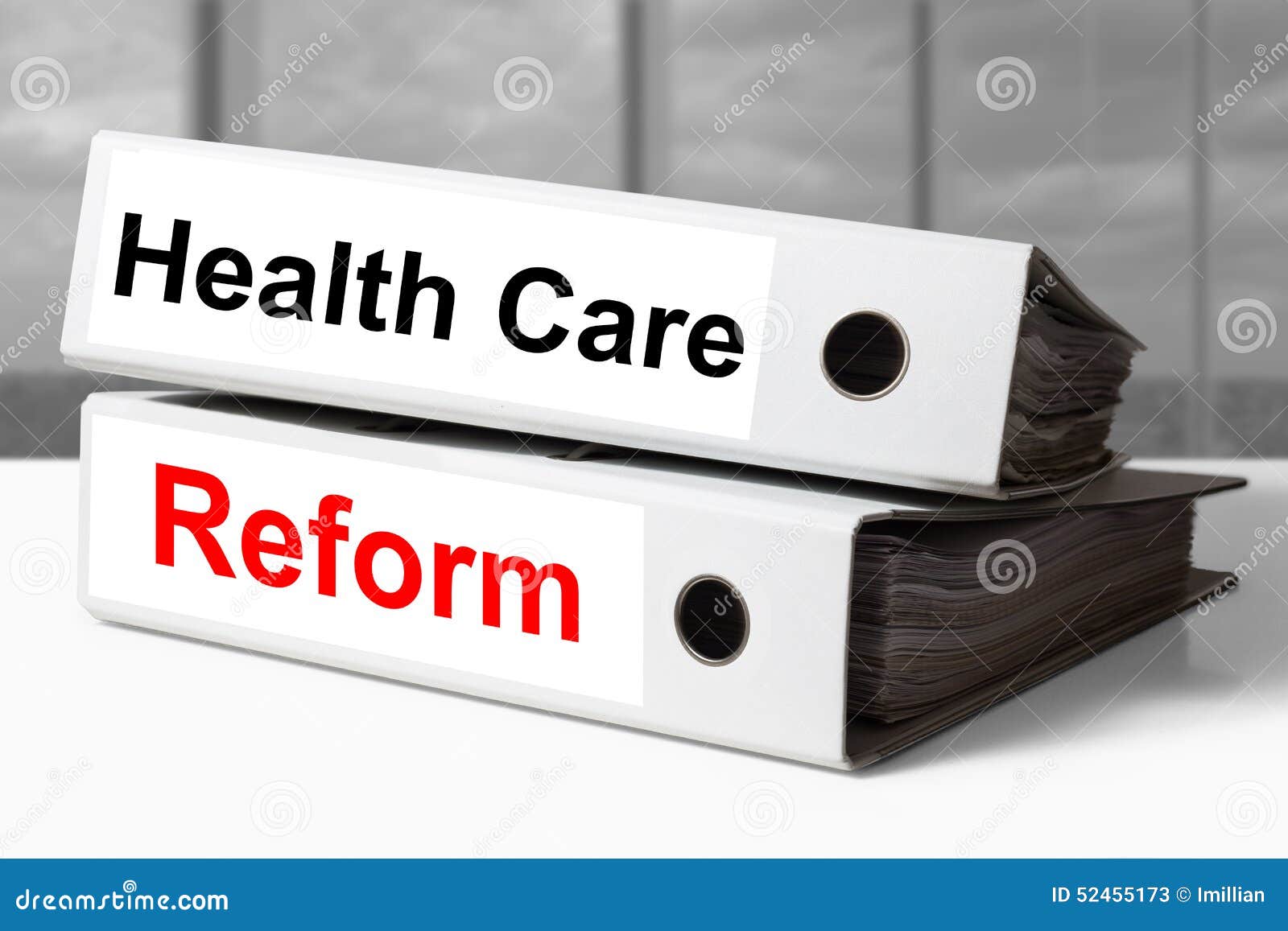 White Office Binders Healthcare Reform Stock Image Image of documents