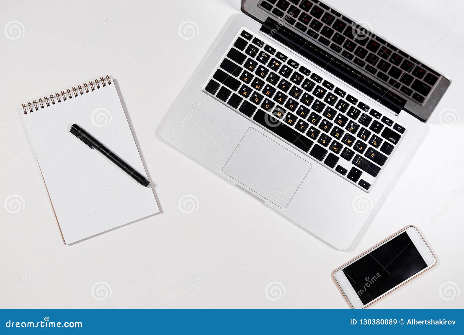 Office Desk Is Full Of Necessary Things For Working Stock Image