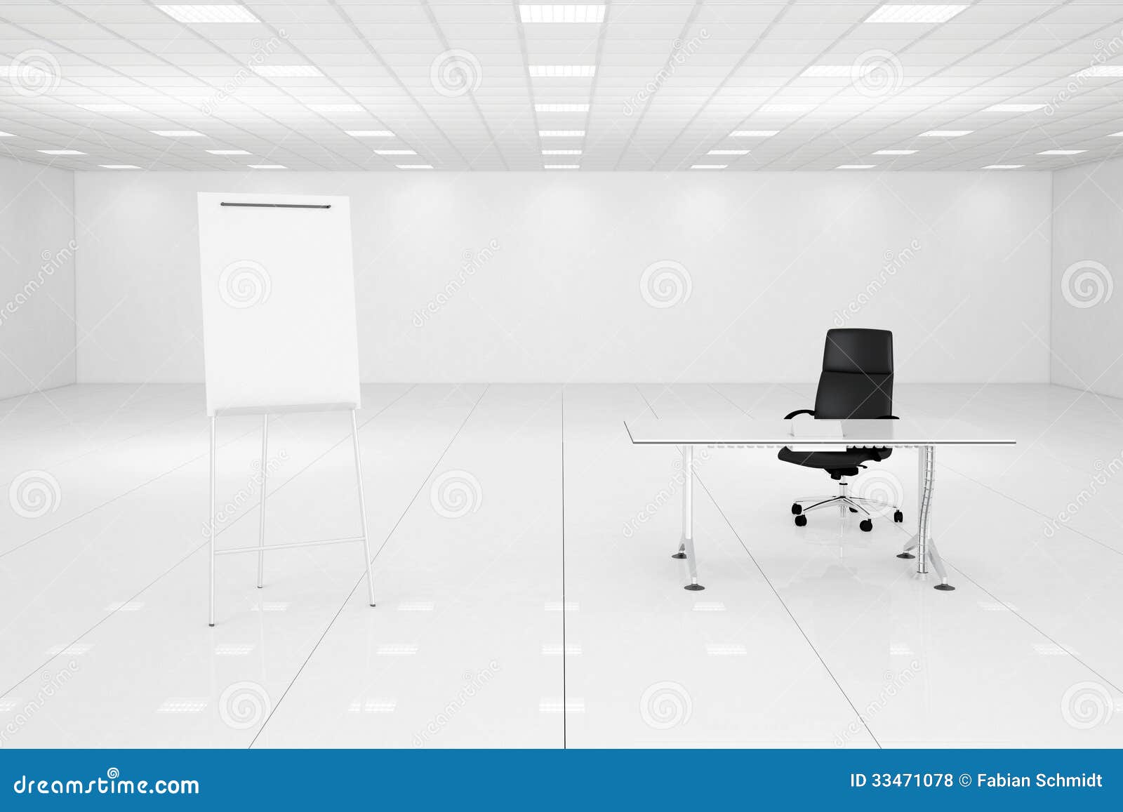 White Office Room with Flipchart Stock Illustration Illustration of