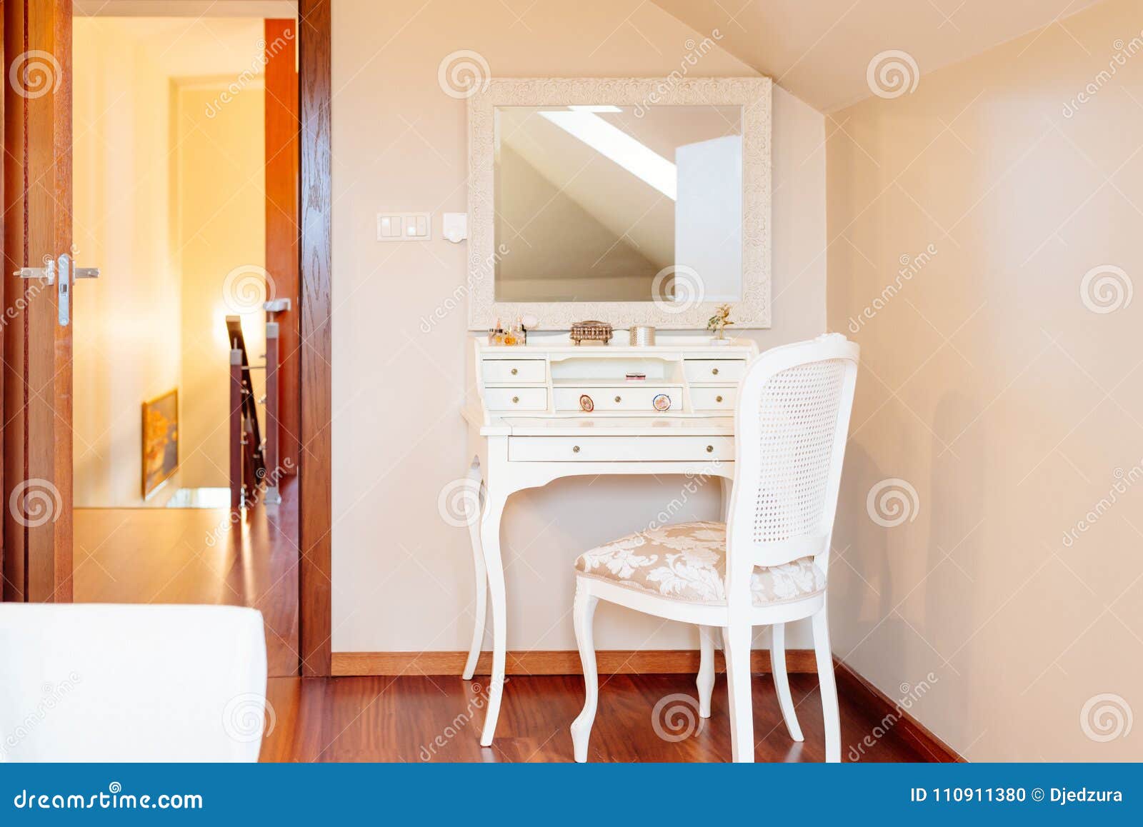 White Old Fashioned Dressing Table Stock Photo Image of cosmetology