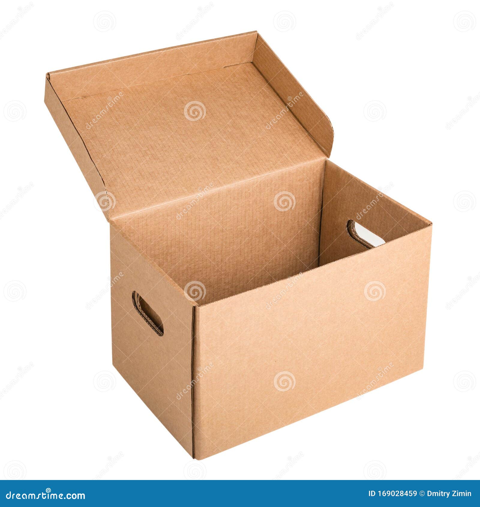 Download White Open Archive Cardboard Box With Handles Isolated On ...