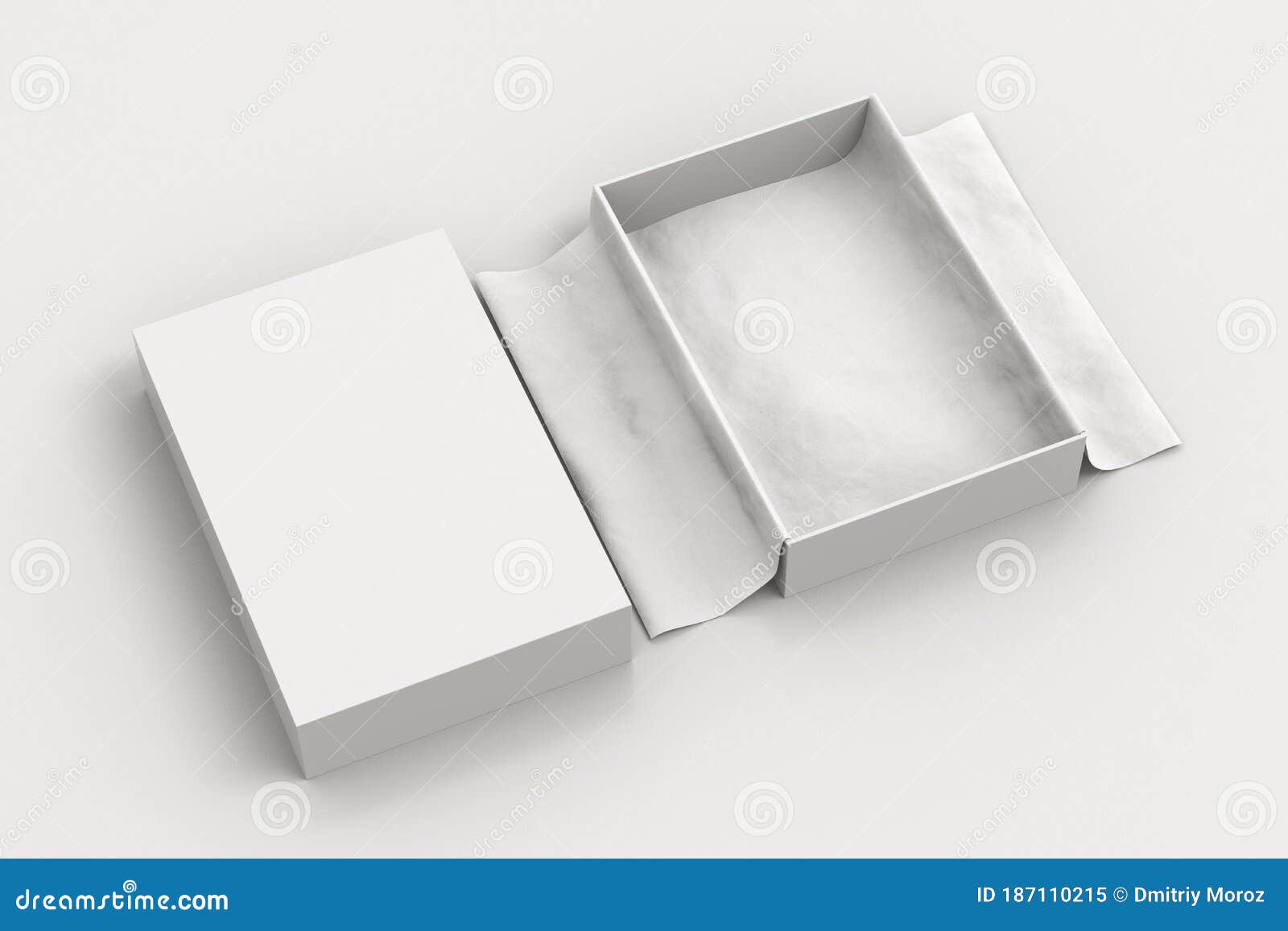 Download Gift Box Mockup With Unfolded Wrapping Paper Stock Illustration Illustration Of Cardboard Shallow 187110215