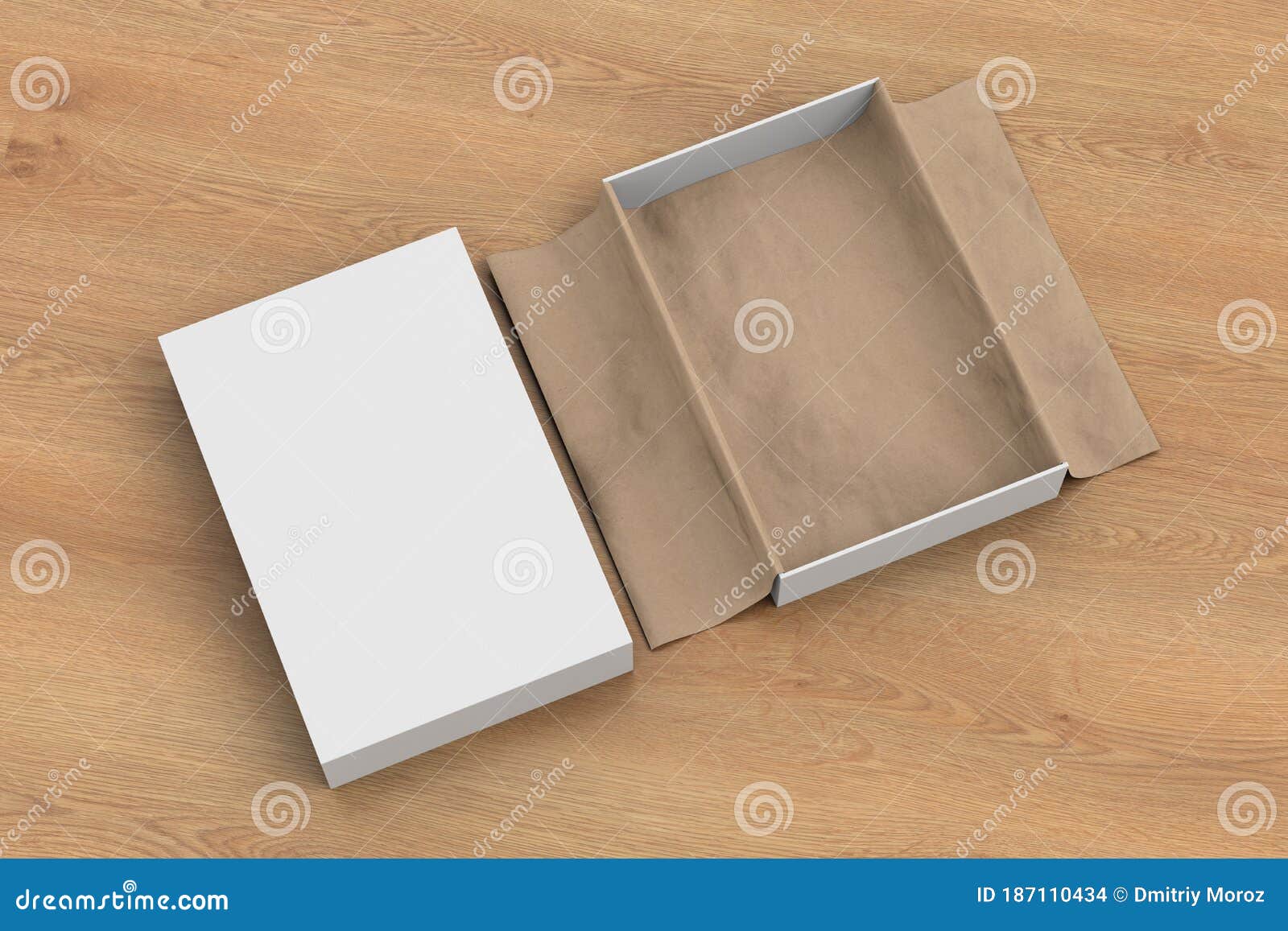 Download Gift Box Mockup With Unfolded Wrapping Paper Stock ...