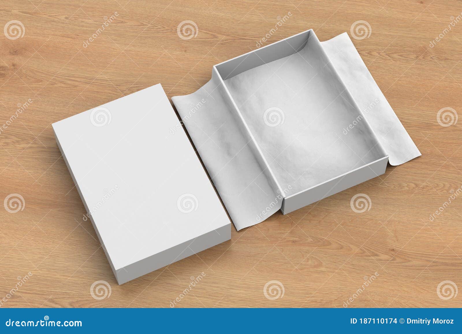 Download Gift Box Mockup With Unfolded Wrapping Paper Stock Illustration - Illustration of cover, present ...
