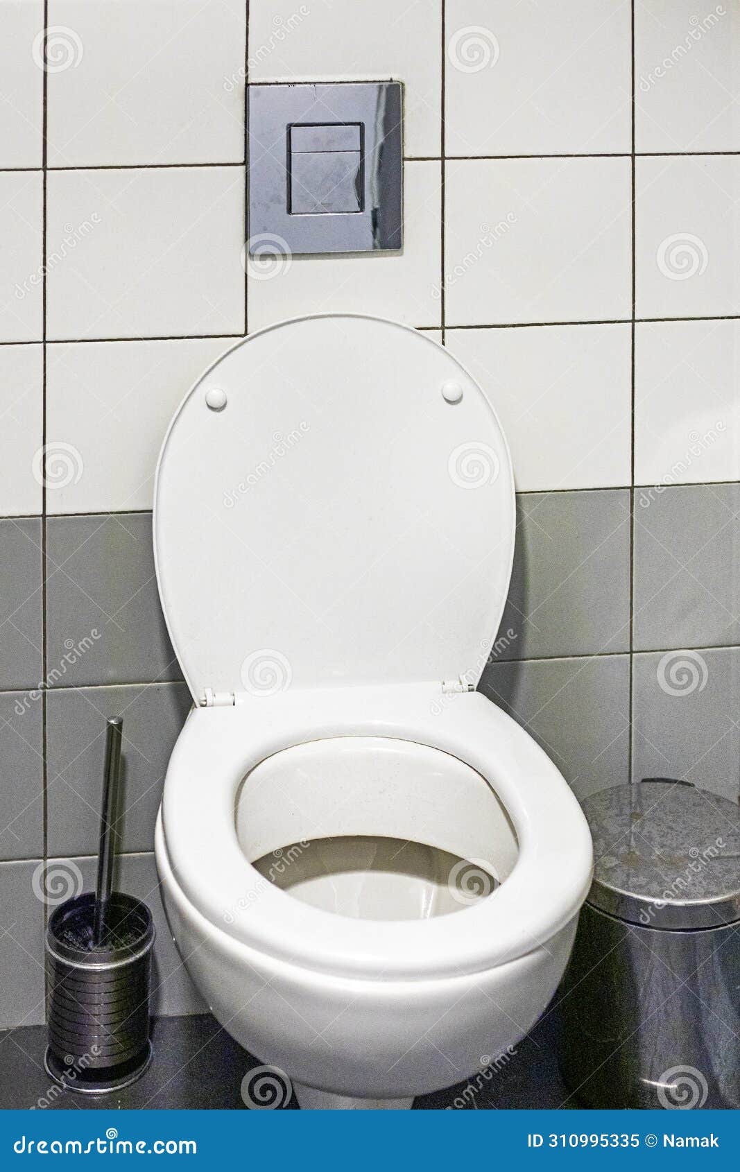 White Open Toilet in a Stylish Light Interior. Stock Image Image of