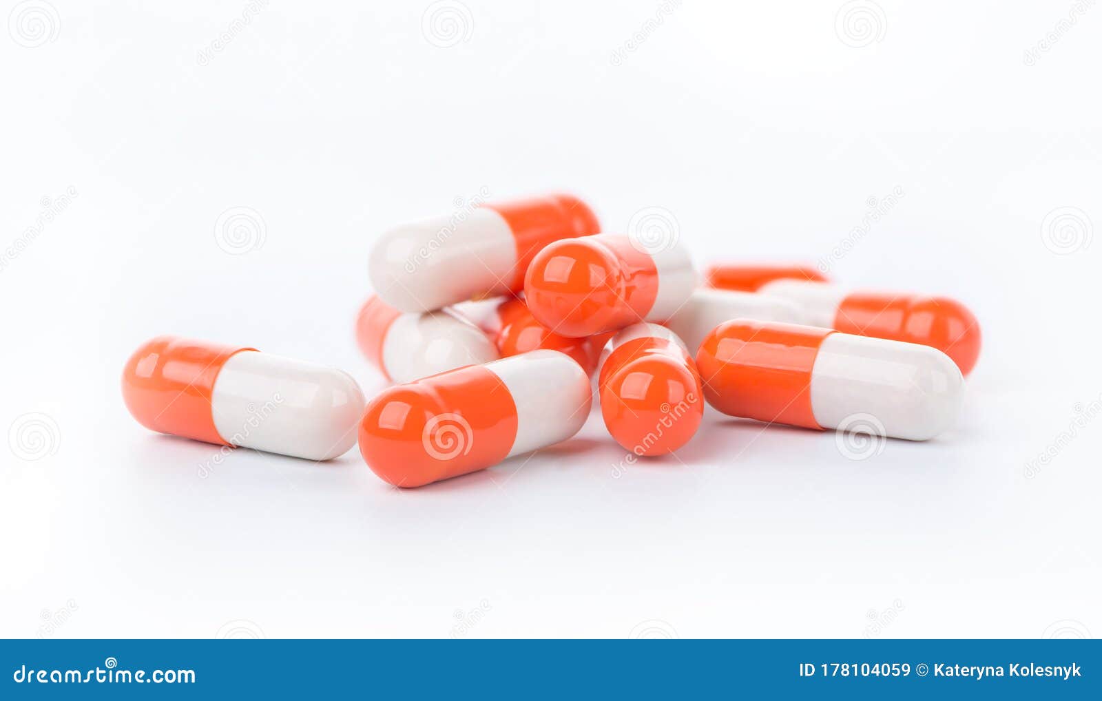 White orange capsules stock image. Image of color, chemical 178104059