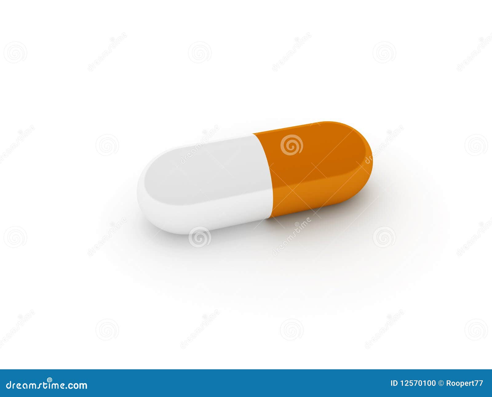 Whiteorange Pill Stock Photo Image 12570100