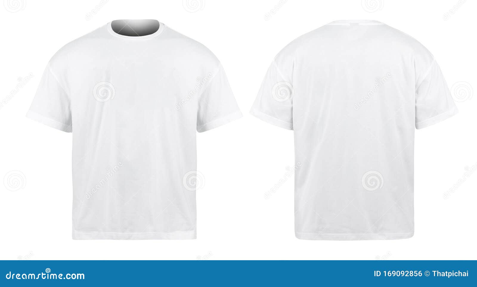 White Oversize T-shirts Mockup Front and Back Isolated on White ...