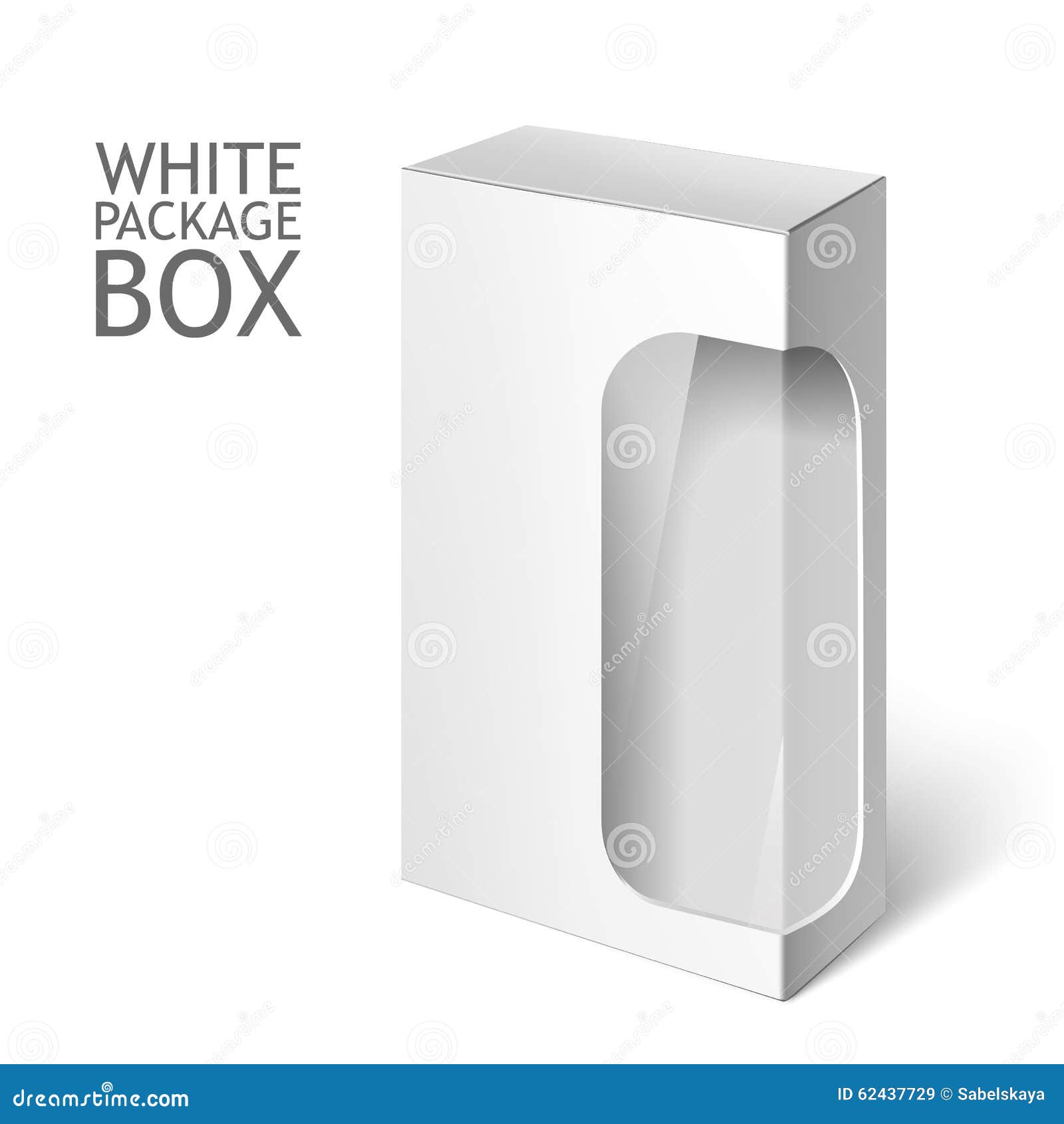 Download White Package Box With Window Mockup Template Stock Vector Illustration Of Digital Packet 62437729