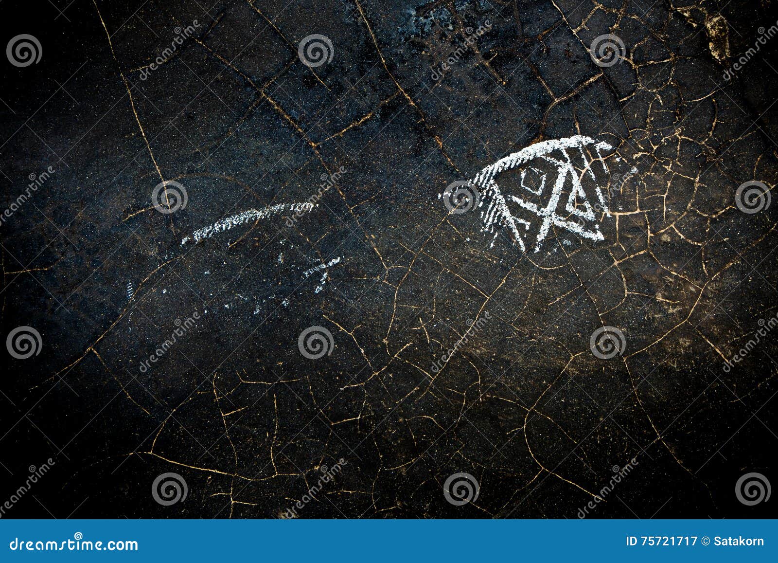 White Painted Footprint On Concrete Floor Stock Image Image Of