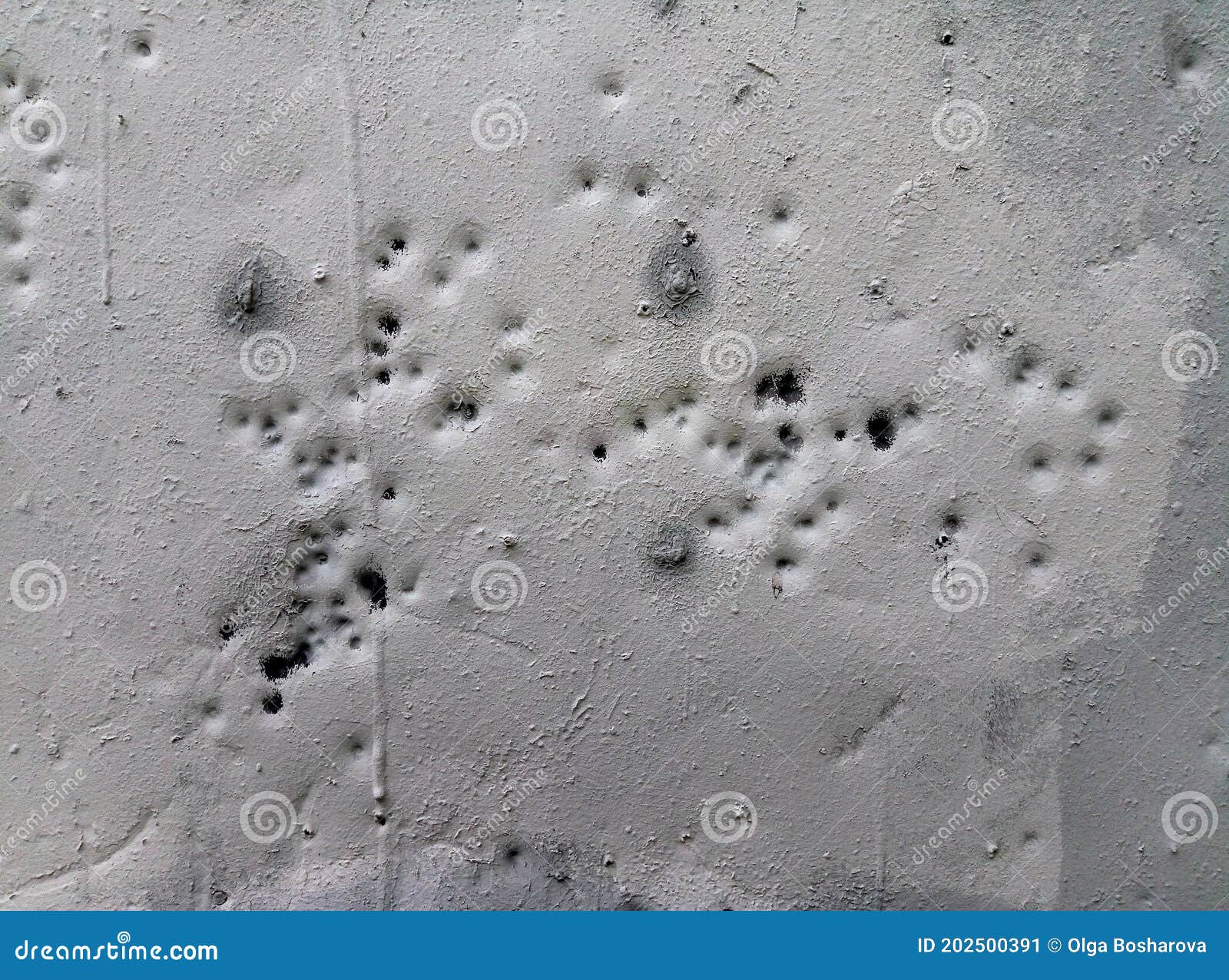 White Painted Wall with Nail Marks Stock Image Image of background