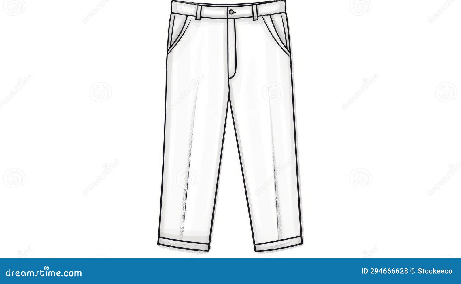 Minimalist Denim Jogging Pants Pencil Drawing with Optical Illusion ...