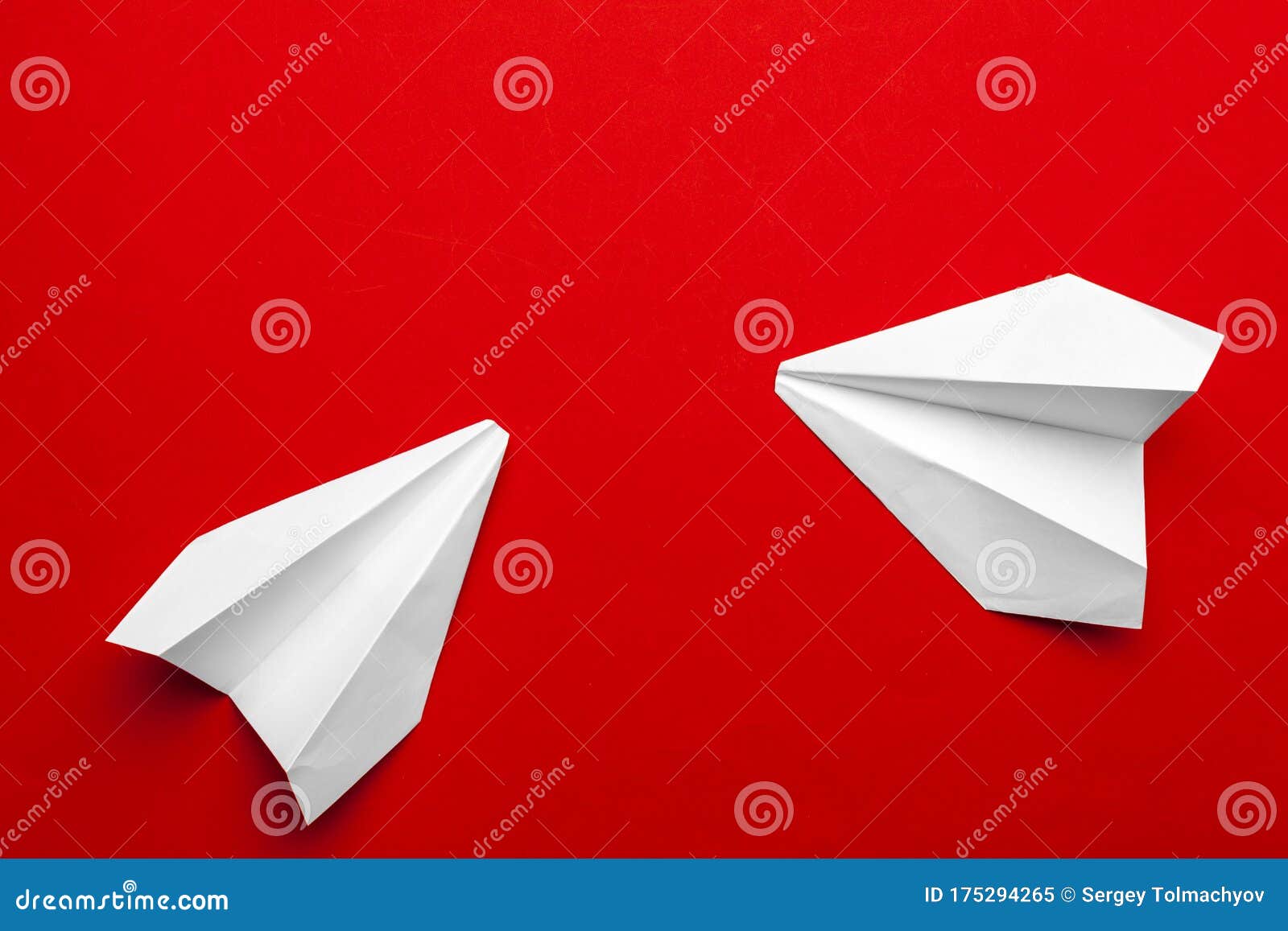 White Paper Airplane on a Red Background Stock Image - Image of origami ...