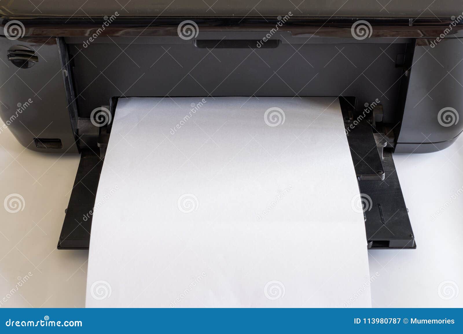 White Paper in Black Printer Toner and Color Stock Image Image of
