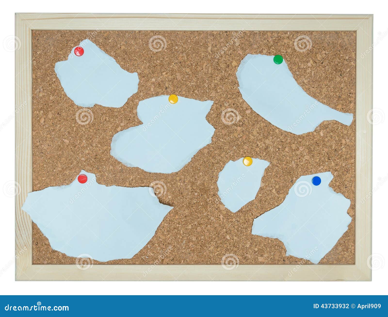 White Paper on Cork Notice Board for Reminder Stock Photo Image of