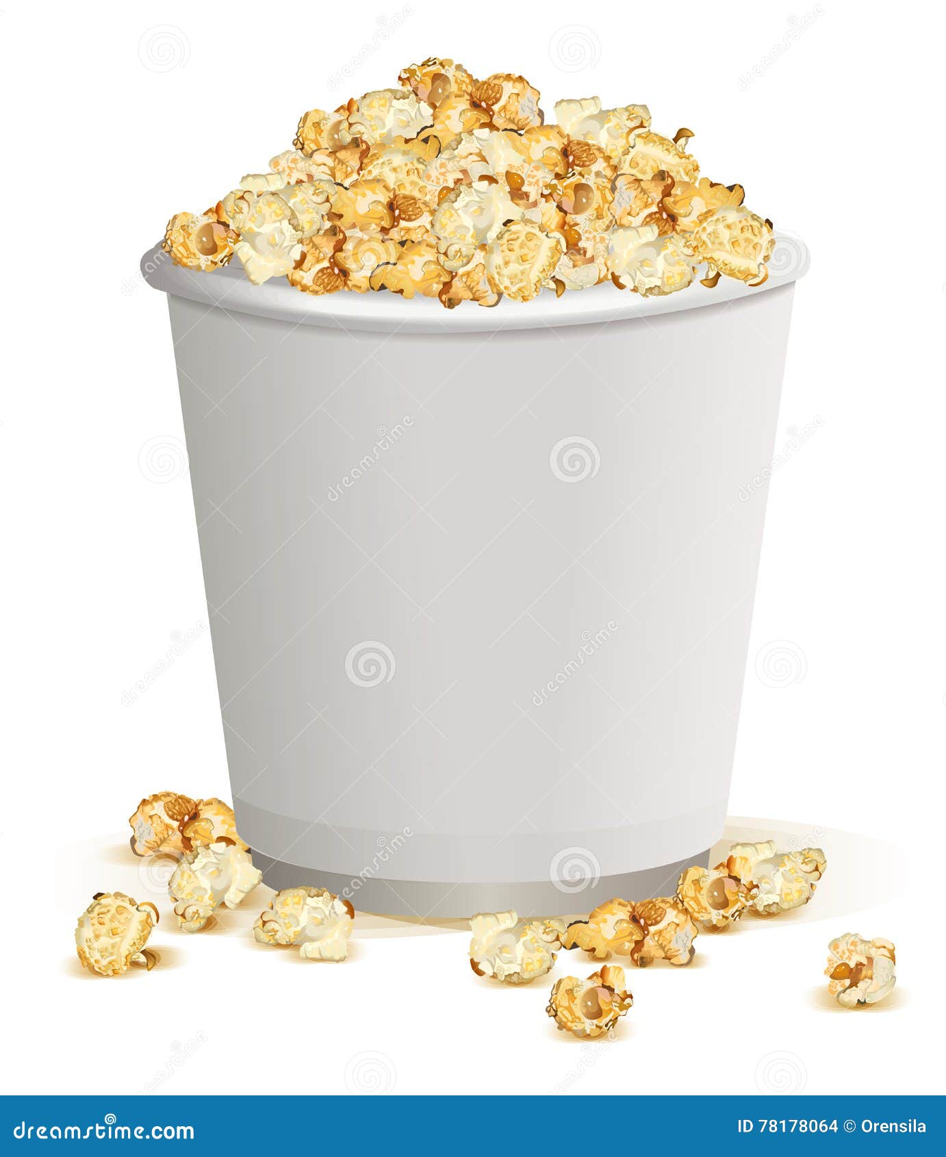 White Paper Cup Full of Popcorn Stock Vector Illustration of paper, vector 78178064