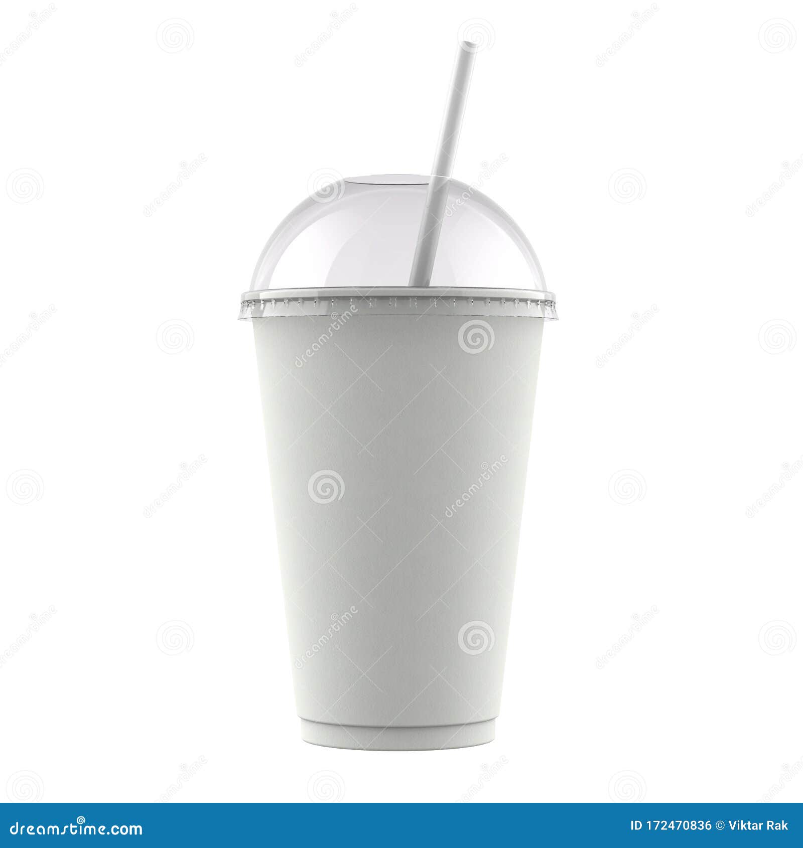 Download White Paper Fast Food Soda Slush Shake Or Cola Cup With Buble Convex Lid And Drinking Straw Isolated On White Background Stock Illustration Illustration Of Paper Frozen 172470836