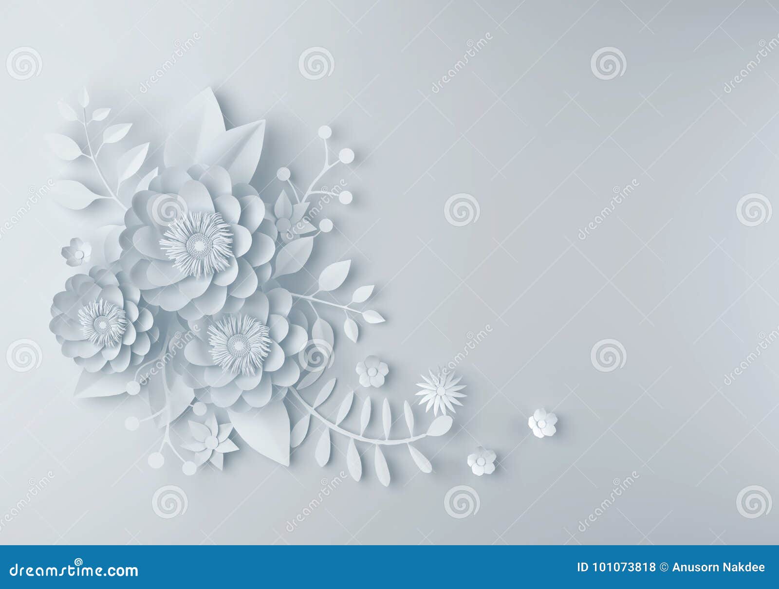 White Paper Flower Wallpaper Background, Abstract Floral Background Stock  Illustration - Illustration of leaves, card: 101073818