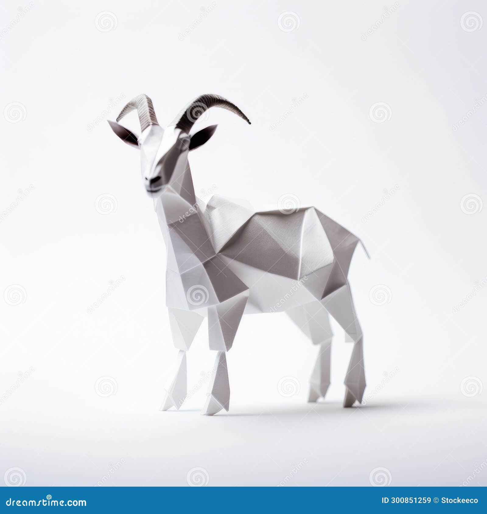 clean and sharp origami goat in goerz hypergon style