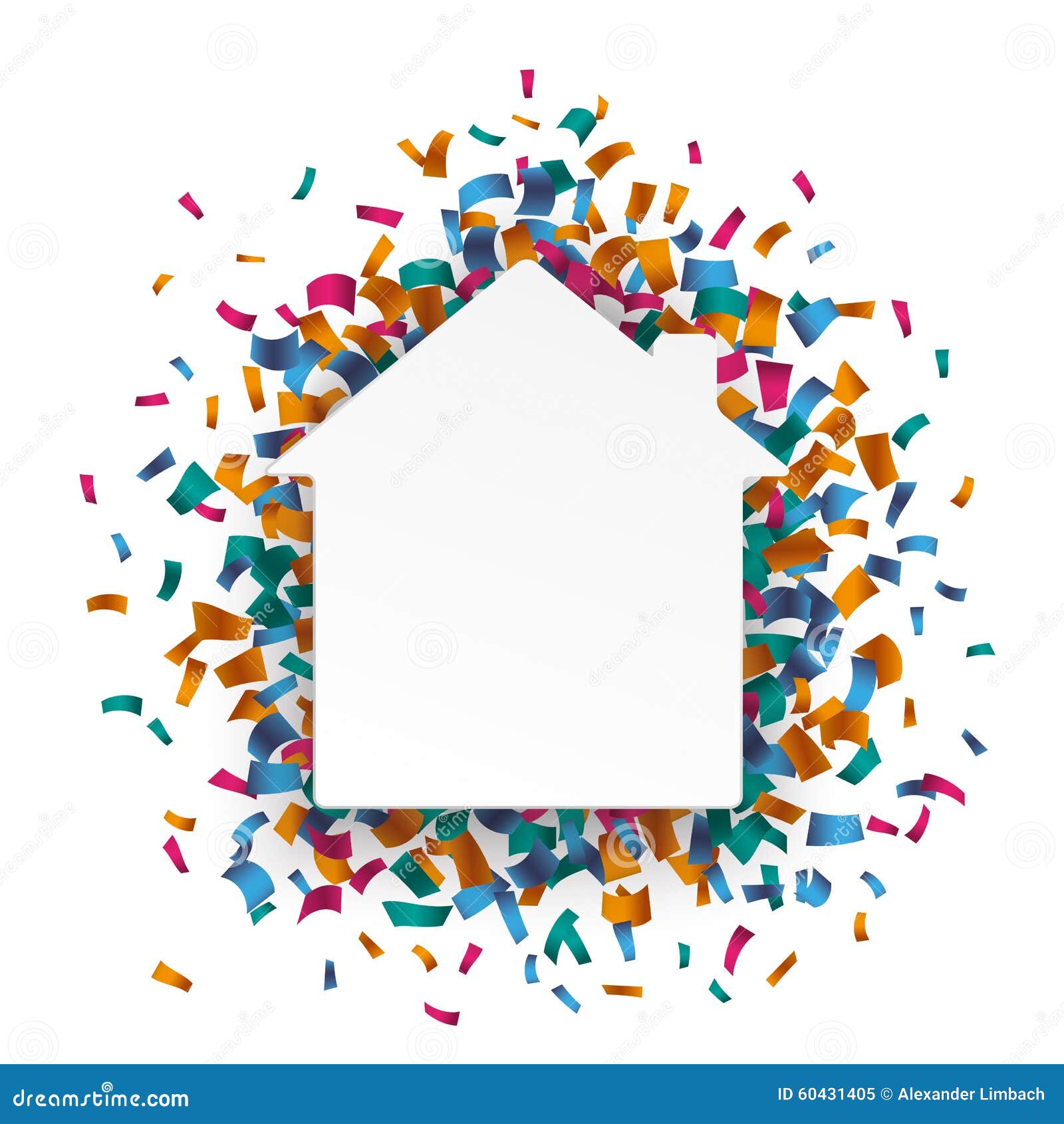 White Paper House Confetti stock vector. Illustration of discount
