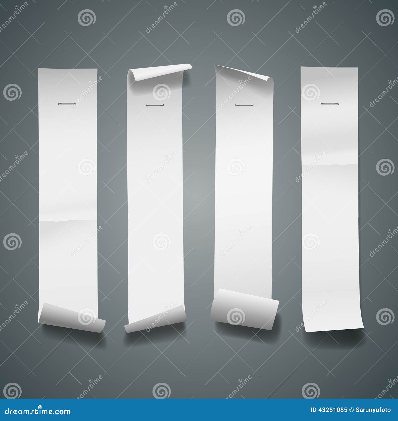 White Paper Roll Long Size Vertical Design Stock Vector
