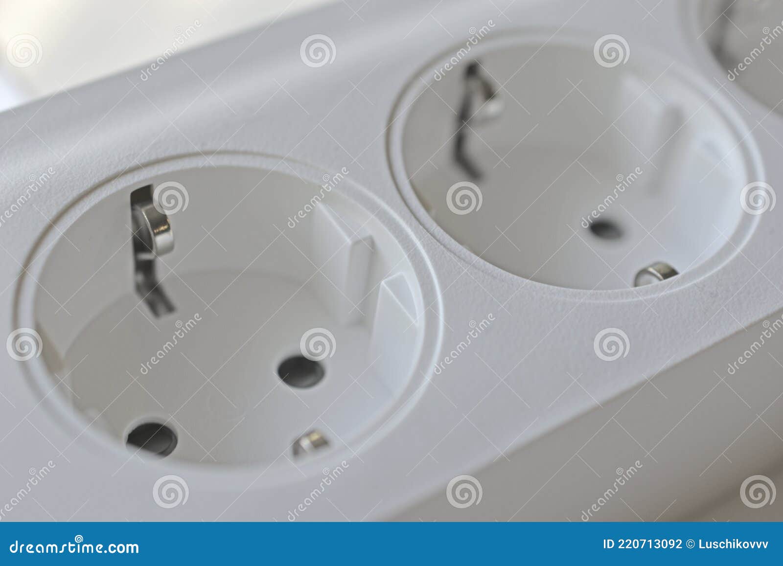 White PC Network Filter Electrical Outlets Stock Photo Image of