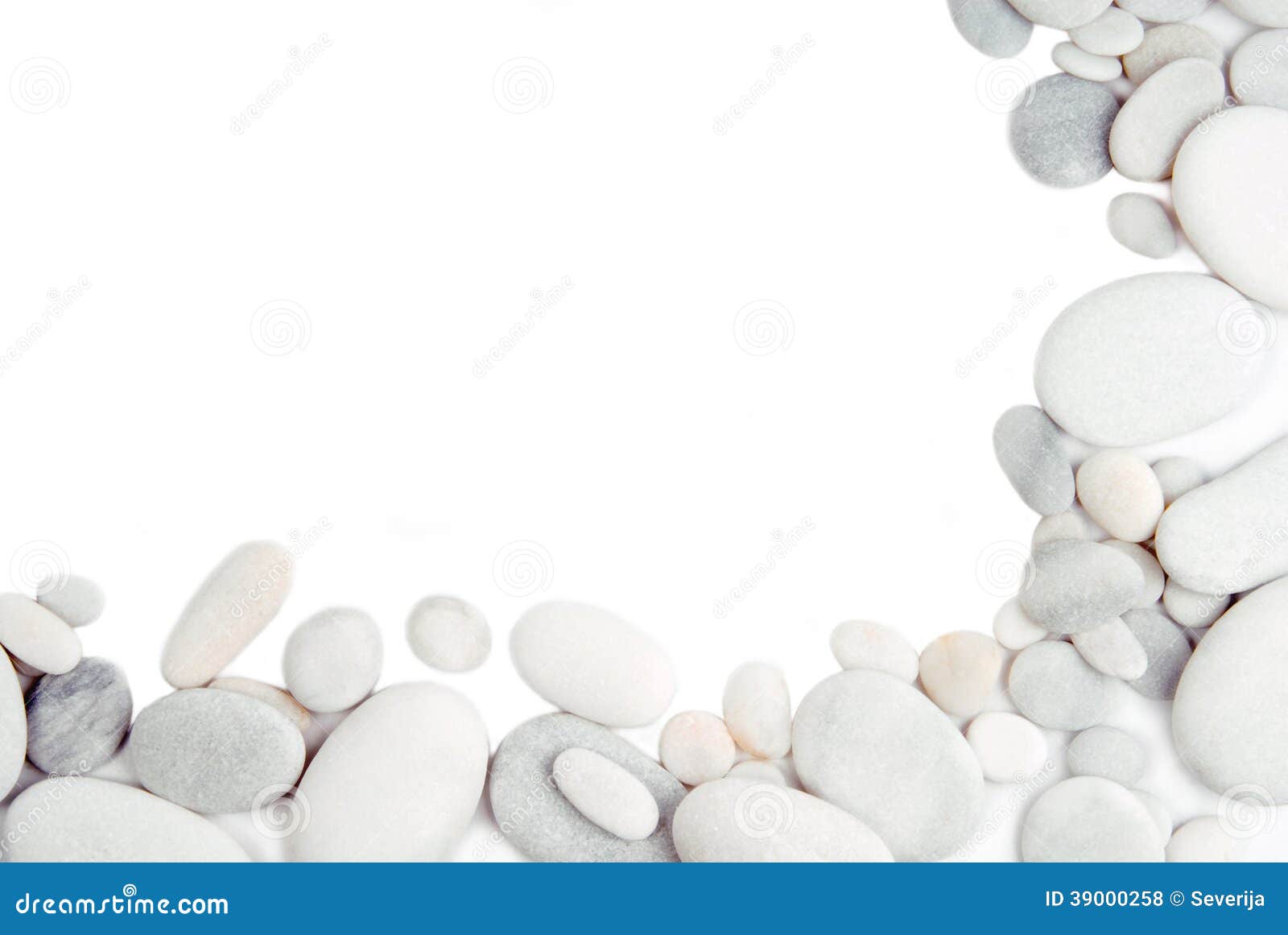 White Pebble Stone Frame Stock Image 39144247