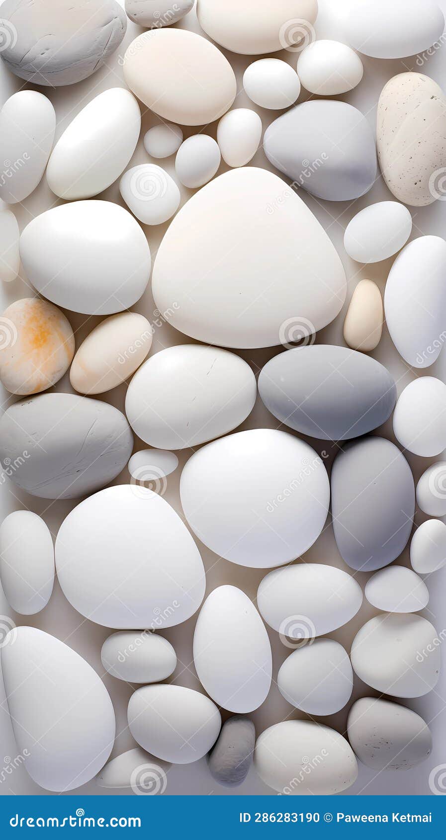 white pebbles sitting next to each other with white background, in the style of soft and rounded forms